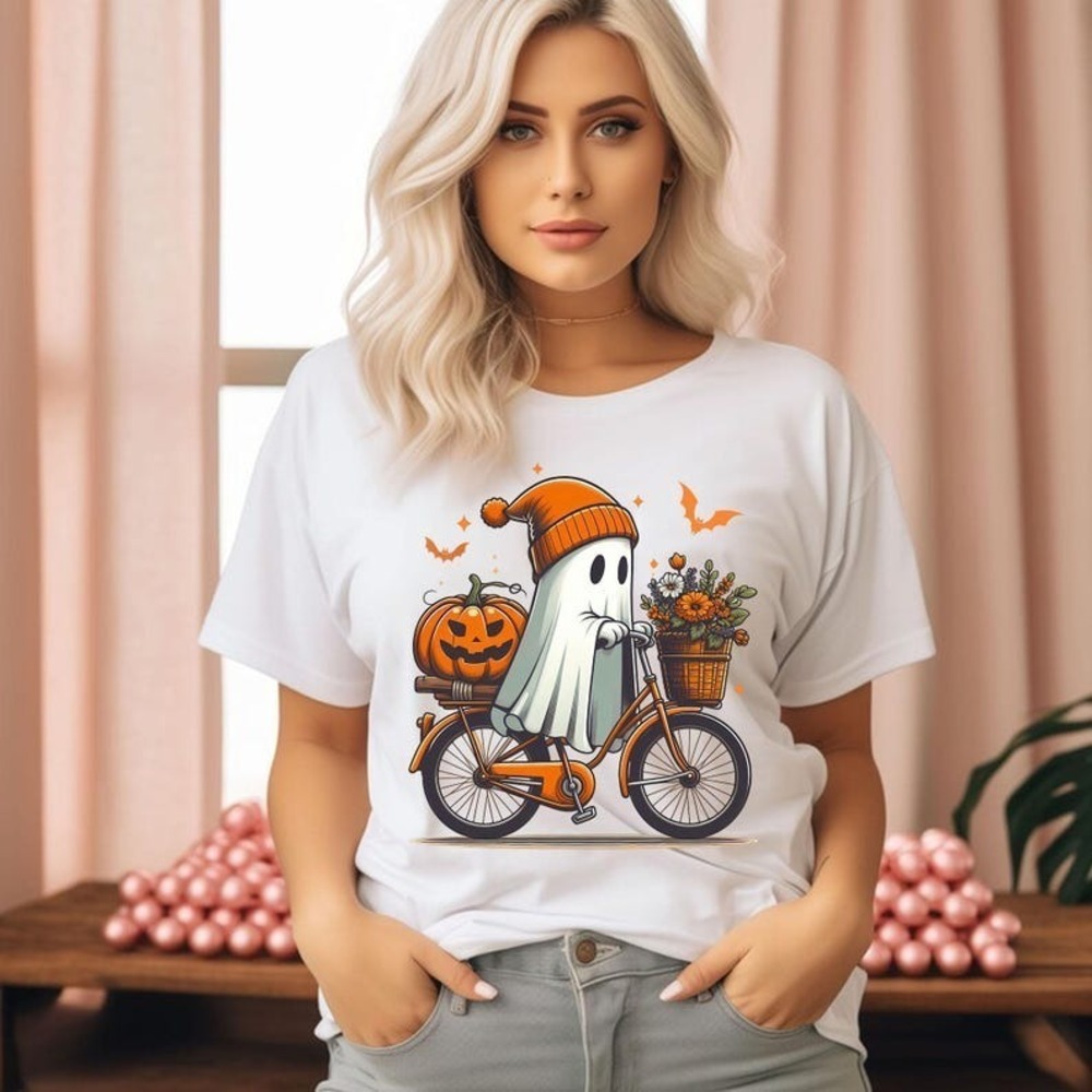 Halloween Ghost Shirt Cute Fall Spooky Season Gift Retro